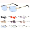 Y2K Shades Eyewear for Women & Men Rimless Rectangle Sunglasses Frameless Sun Glasses UV400 Protection Fashion Accessory 1