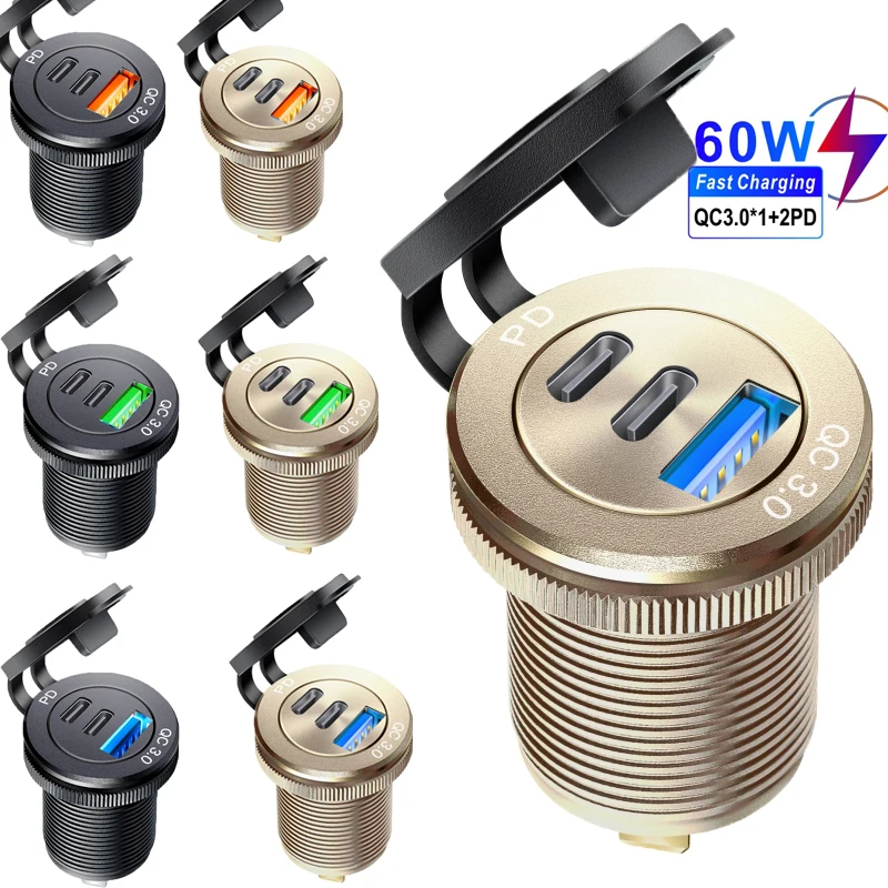 YGL Carica Rapida 3.0 Caricatore Per Auto Doppio USB Con Interruttore, Caricabatterie Rapido Per - Foto 7