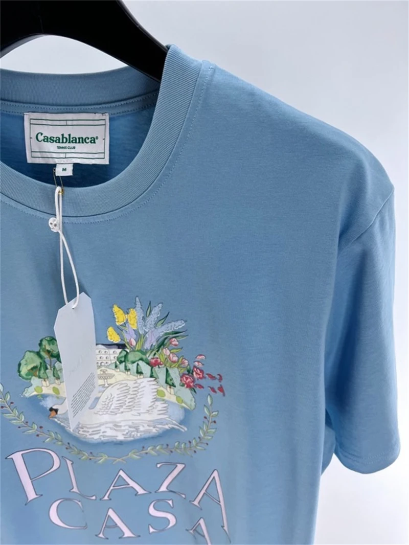 

23SS High Quality Casablanca T shirts Men Women Best Quality Loose Casual Couple Short Sleeve Casablanca T Shirt Top Tee
