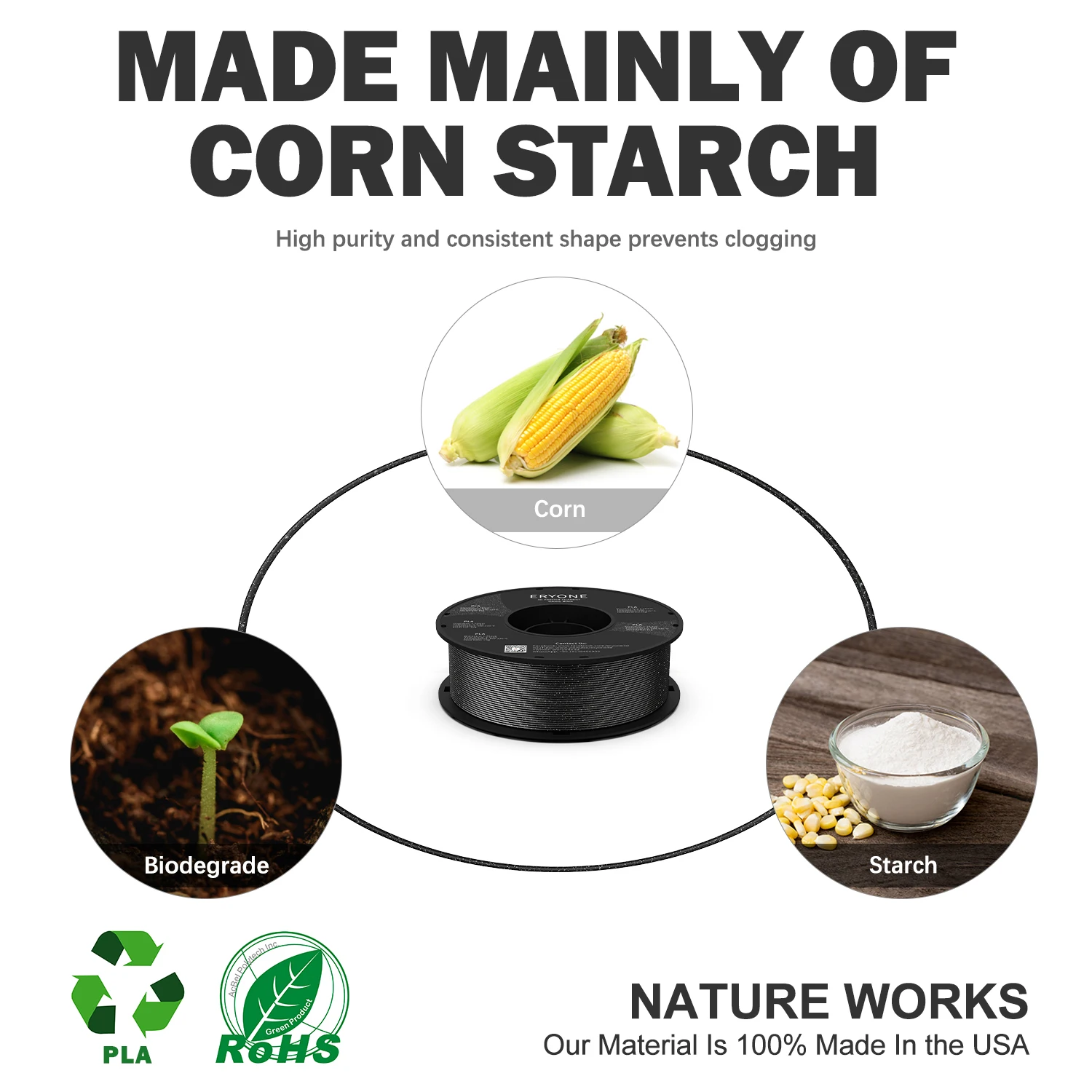 ERYONE Clearance Promotion TPU PLA PLA+ Silk Rainbow Ultra Silk 3D Printing Filament 1KG/0.5KG For FDM 3D Printer Fast Shipping