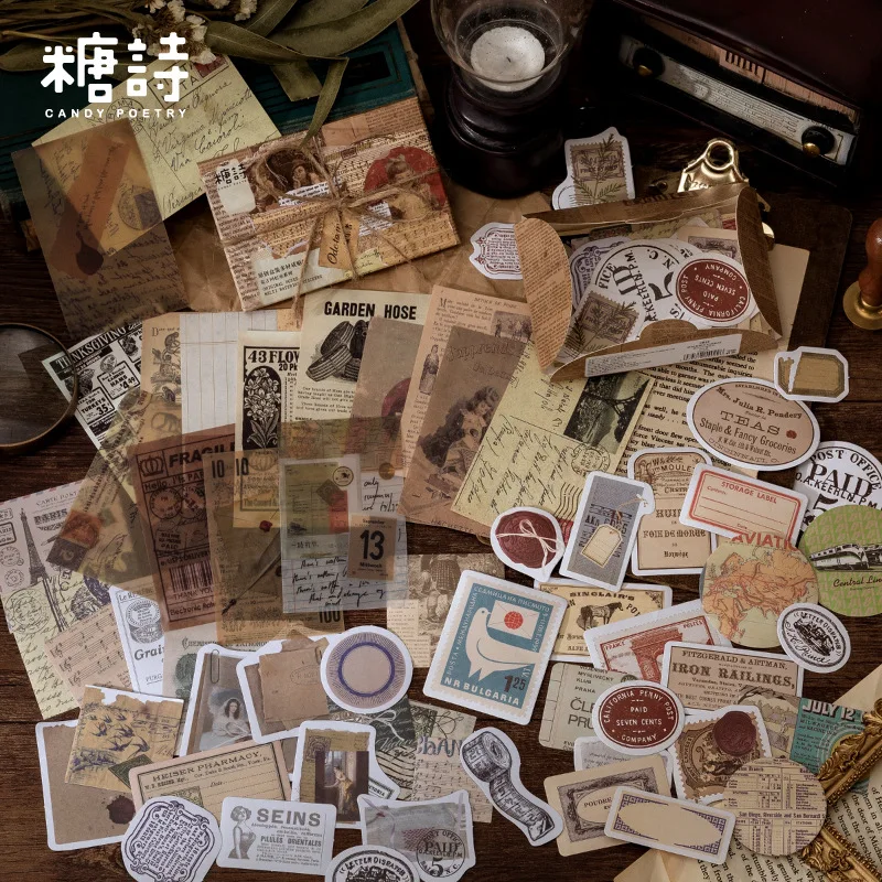 60pcs/1lot Kawaii 편지지 스티커 레트로 메모리 룸 시리즈 정크 저널 일기 장식 모바일 스티커 스크랩북 DIY
