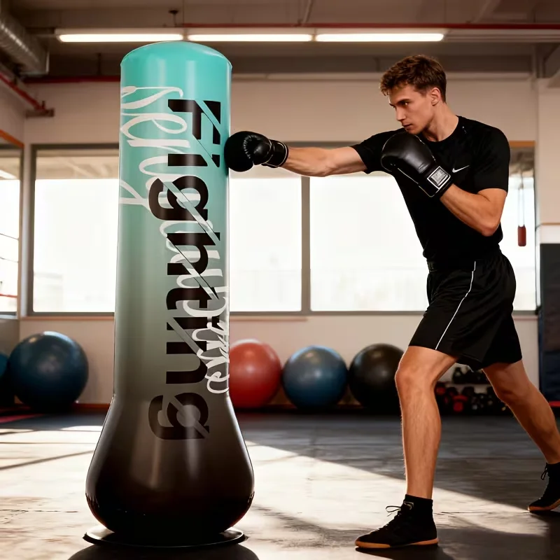 1,5m Aufblasbarer Boxsack aus PVC, Boxtraining-Sandsack mit Einstellbarem Gewicht, Freistehender Punching-Bag für Karate-Übungen – Detail 8