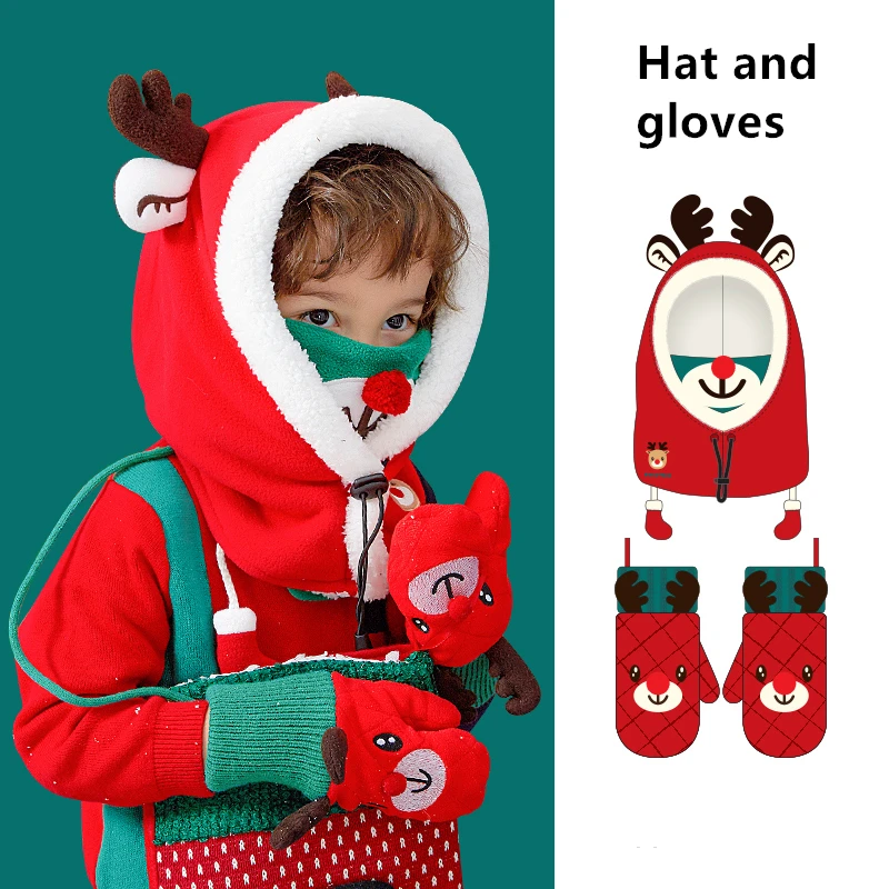 

1 To 10 Years Old Boy Girl Winter Hat Neck Warm Cartoon Animal Windproof Child Fleece Balaclava Kids Hiking Ski Cap