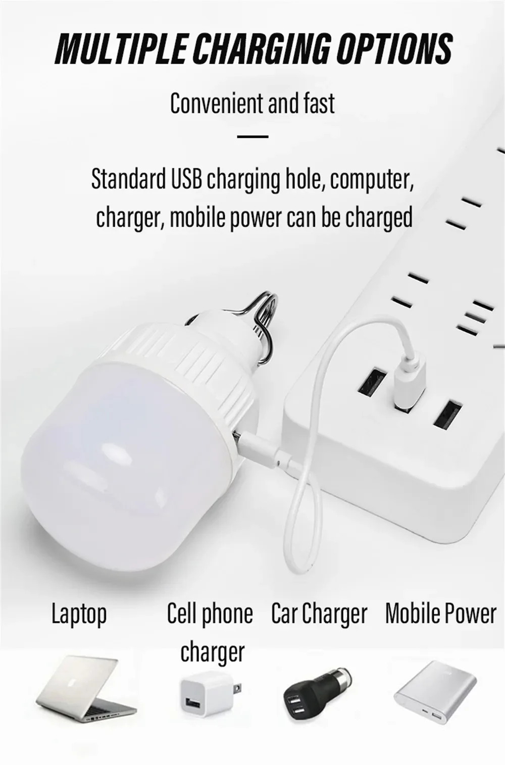 Description Picture 6 of item1-10pcs High Power LED Light Portable Outdoor Lamp USB Rechargeable Emergency Lamp Camping BBQ Lamp Search Light Emergency Bulb