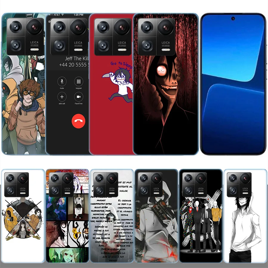 Anime Jeff The Killer Clear Luxury Per Xiaomi Mi 13 12 12T Pro 11 Ultra 11T 11I 10 10T 9 9T 8 Lite 6X 5X A3 Cc9E A2 A1 Phone Cov