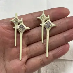 Set of 2 Glittering Gold and Silver Crown Rhinestone Pendants for DIY Phone Case Decoration (25)