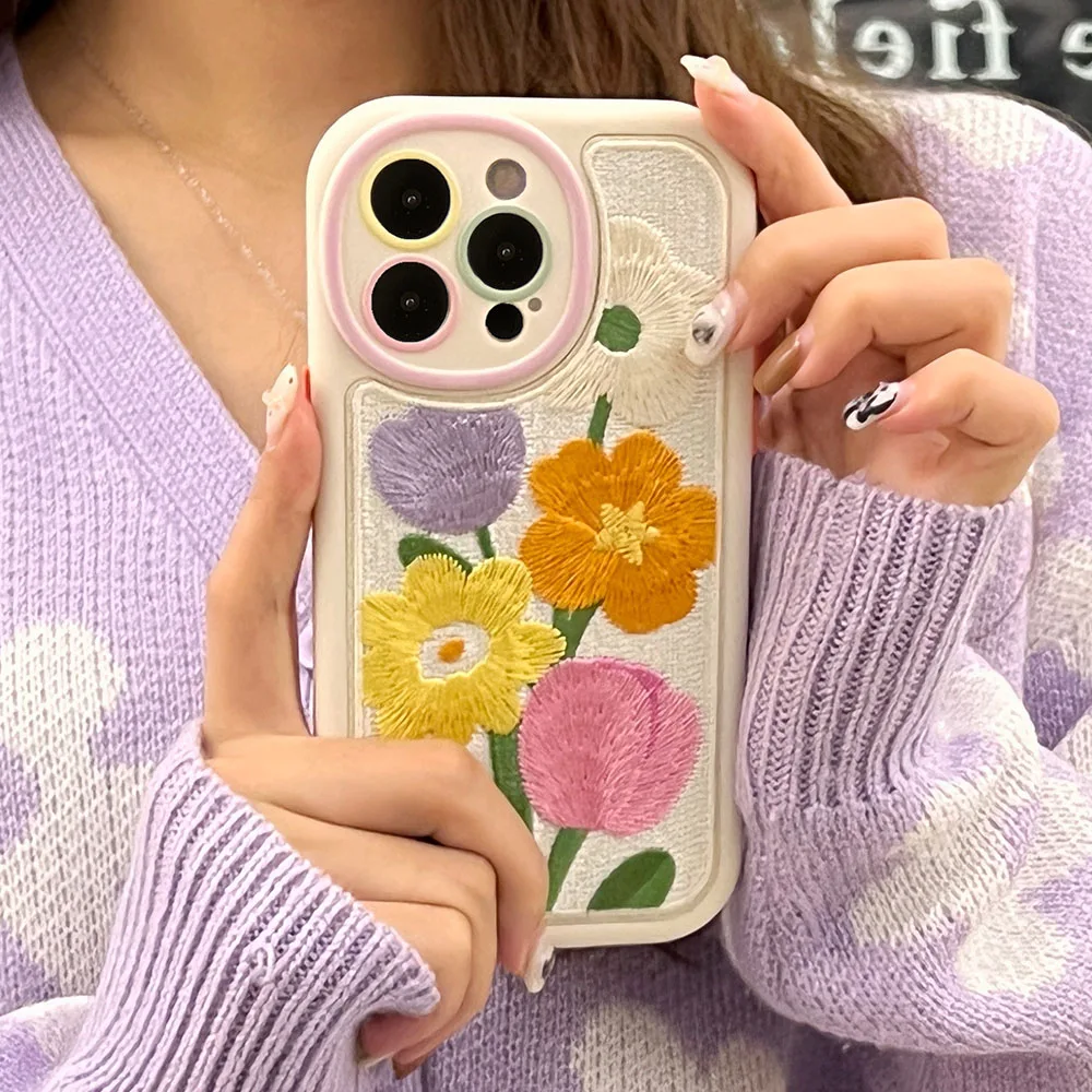 Iphone 13 Pro Clear Flowers Cases  Case Iphone 11 Flowers Aesthetic -  Flower Phone - Aliexpress