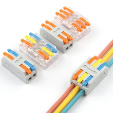 

5/10PCS Mini 28-12AWG Universal Compact Conductor Spring Splicing Docking Wire Cable Connector Push-in Terminal Block 2-2M