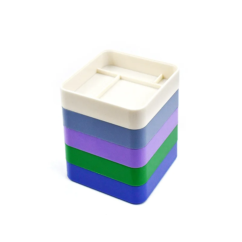 Boîte De Rangement 5 Étages Pour Pièces Montre - Plastique, Couvercle Anti-poussière, Format Rond/Carré/Rectangle