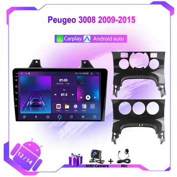 Per Peugeot 3008 Navigazione GPS Autoradio 2009-2015 Wireless Carplay 4G WIFI Multimediale Android Auto BT 2DIN Unità principale Stereo