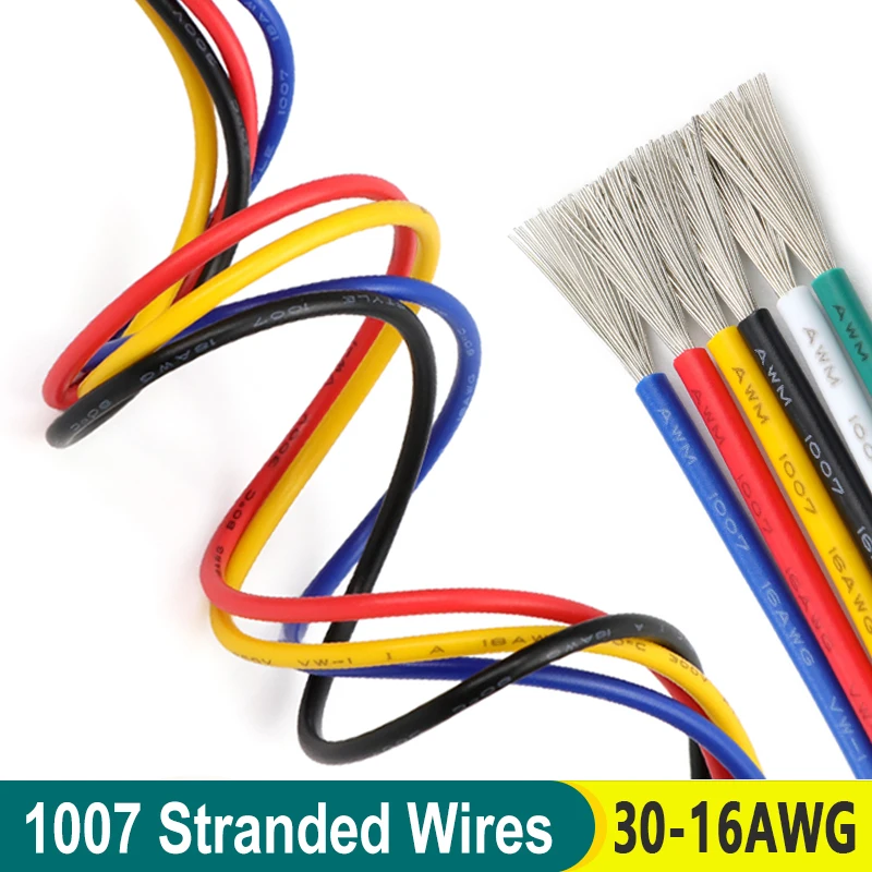 Durable Multi-Stranded Electric Wire with PVC Insulation - Tinned Copper Cable for DIY Projects and LED Lighting