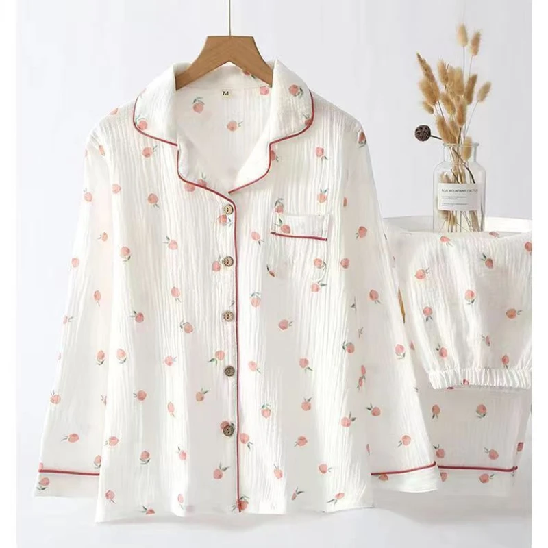 Women Pajamas Set Women Pajama Suit Korean Version Plaid Pajama Women Long Sleeve Sleepwear Spring Thin Loungewear Plus Size Red Nightwear Lapel Casual Homewear Set