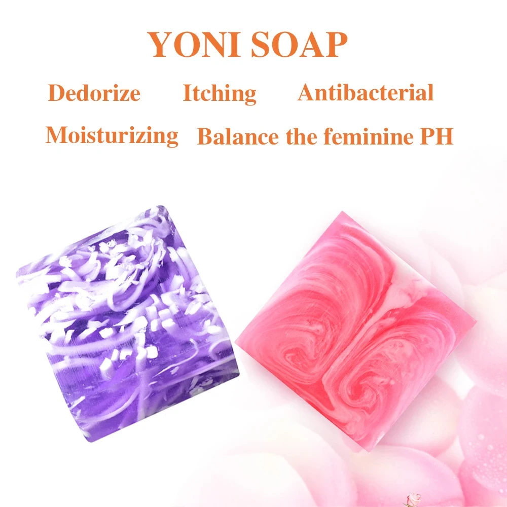 

2 Pcs Organic Lavender and Rose Yoni Soap Bars For Women Handmade Vagina Wash Soap Natural Feminine Wash Vaginal Deodorants Care