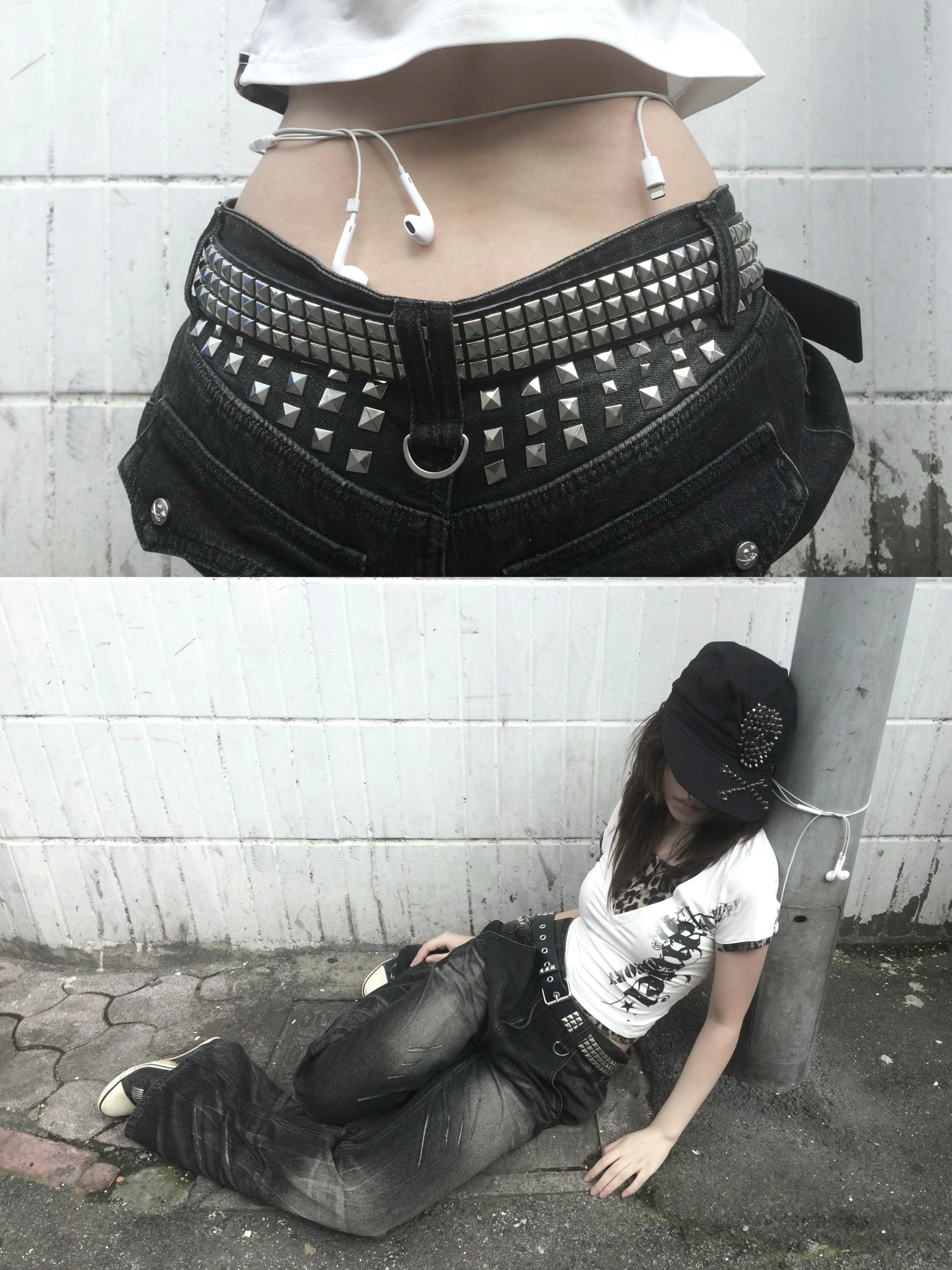 Karrcat Grunge Aesthetics Fake Zweiteilige Tops Trashy 2000er Jahre Stil Tattoo Print T-Shirt Vintage Y2k Leopard T-Shirt American Retro – Detail 9