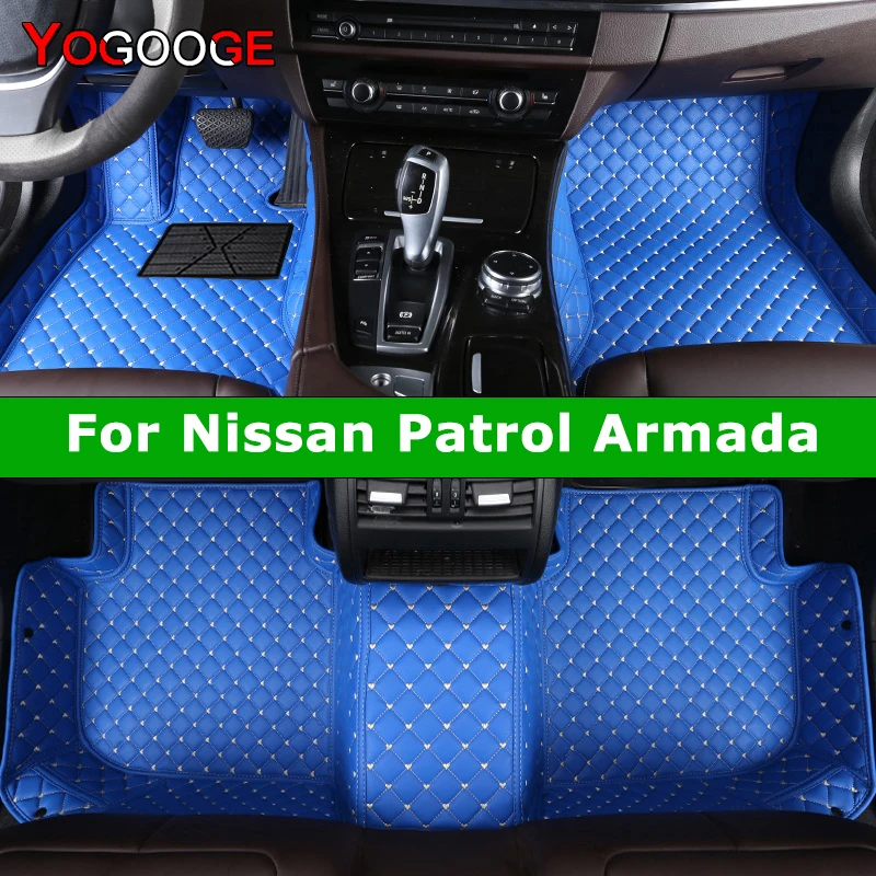 

YOGOOGE Custom Car Floor Mats For Nissan Patrol Y61 Y62 Y63 Armada Auto Carpets Foot Coche Accessorie