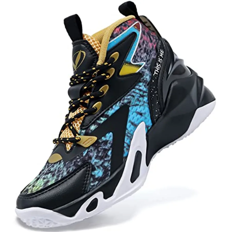 Chaussures de basketball pour garçons, baskets montantes pour filles, chaussures de basket scolaires antidérapantes pour sports de plein air, course à pied et salle de sport confortables_voghion.com