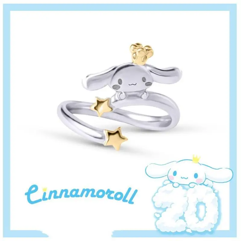 

Sanrio Kawaii Cinnamoroll история кольцо креативное облако моделирование 925 пробы Серебряное кольцо 2022 новое кольцо особой формы фея одежда