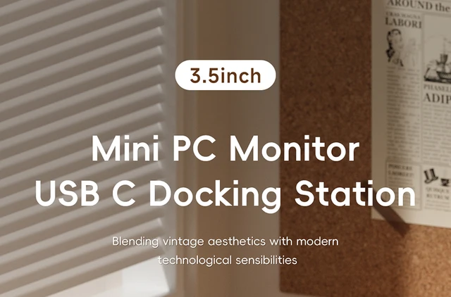 Hagibis Mini Monitor USB-C Docking Station 3.5'' IPS Screen USB 3.0 HOST  HDMI