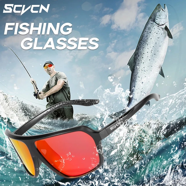 Scvcn Fishing Sunglasses Square Polarized UV400 Fishing Glasses