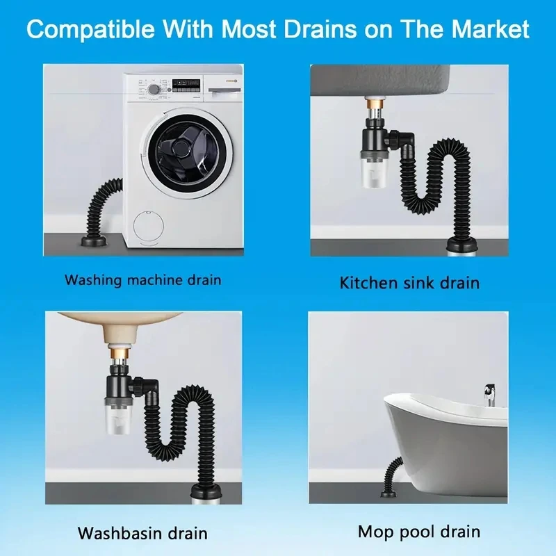 Washbasin Drain Hose Insect Proof Odor Proof Blockage And Leak Water Dispenser Drainage Pipe 1PC