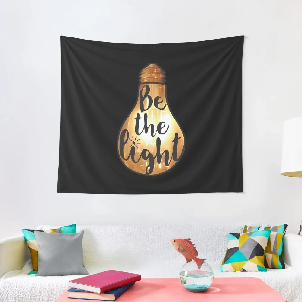 Christian Quote - Be The Light Tapestry Wall Tapestries Wallpaper Tapestry