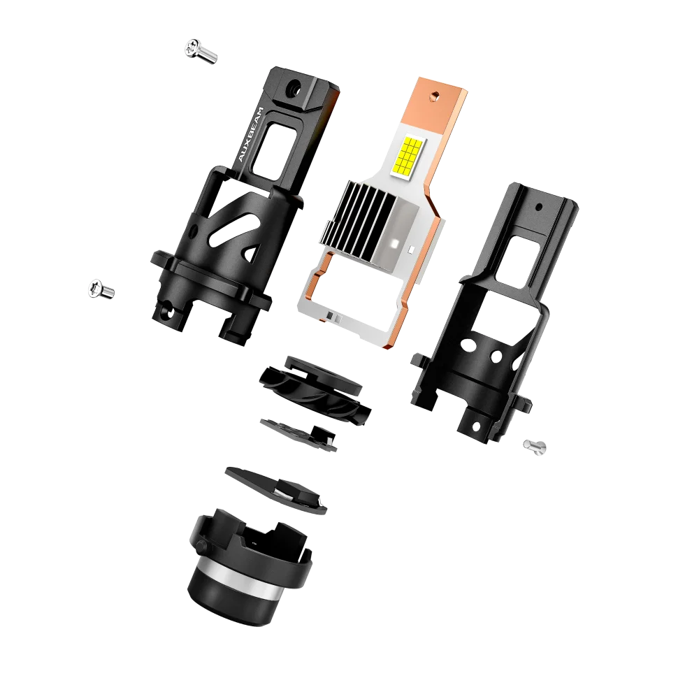 AUXBEAM D-PRO 시리즈 플러그 앤 플레이 LED 헤드라이트 전구 D2 D2S D2R D4 D4S D4R 80W 22000LM HID 교체용 6500K 쿨 화이트