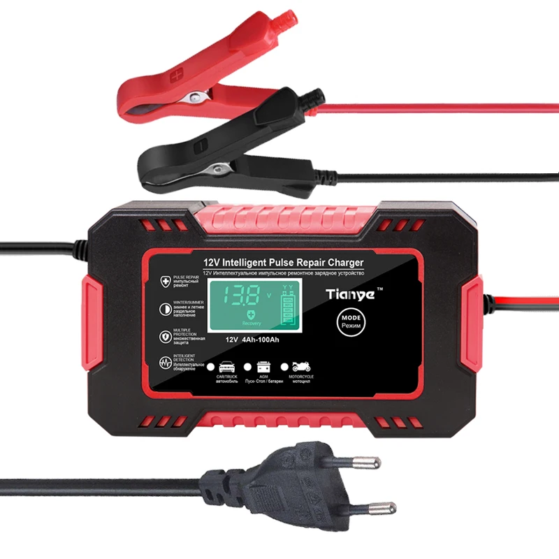 

Automatic Car Battery Charger 12V 6A Digital Display Battery Charger Power Puls Repair Wet Dry Lead Acid Battery Chargers