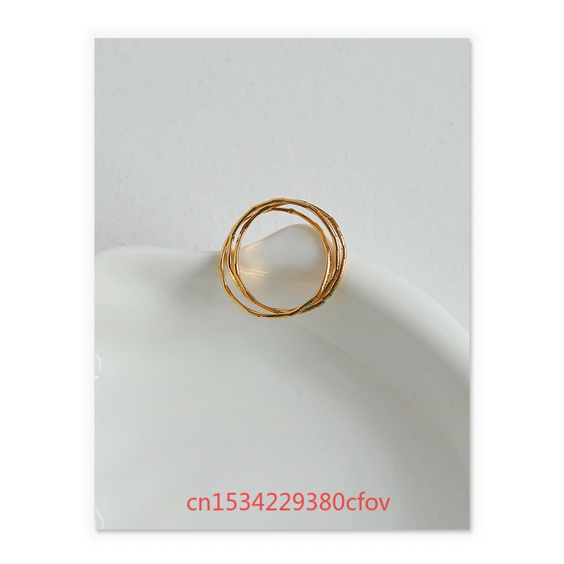 Ancient Methods Heritage Vietnamese Sand Gold Ring Fashion Simplicity Retro Style Personality Layering Accessories Ladies Gift