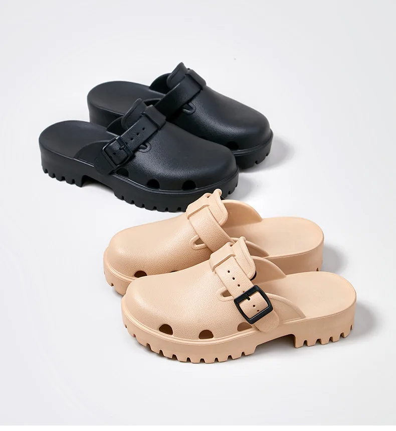 Smile Pop Women Platform Sandals Summer Clogs Slippers Fashion Women's Flat Slippers Outdoor Antiskid Waterproof Home Sandals