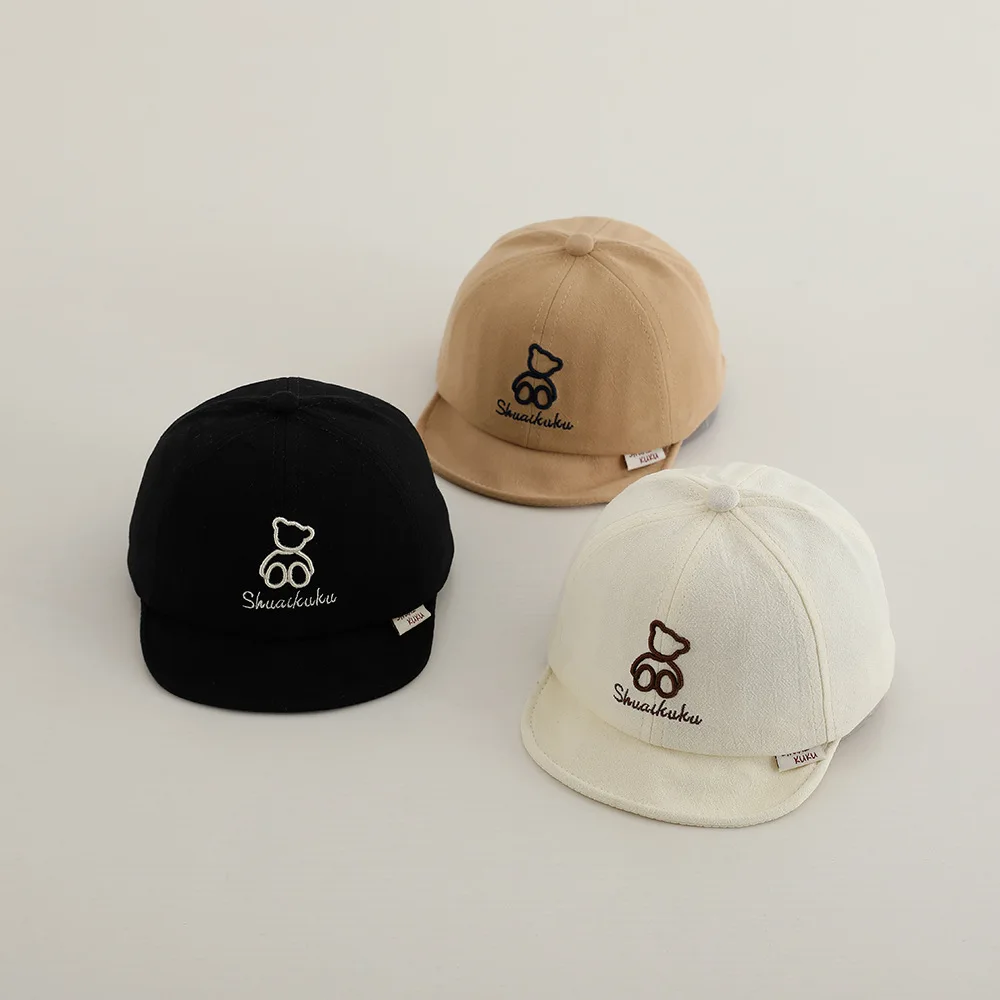 

New Baby Baseball Cap Spring Summer Adjustable Sun Hat For Toddler Boy Girl Cute Bear Embroidered Kids Peaked Hats