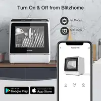 Portable Countertop Dishwashers Blitzhome Compact Dishwashers with 5 L Built-in Water Tank & Inlet Hose 5 Washing Programs 2