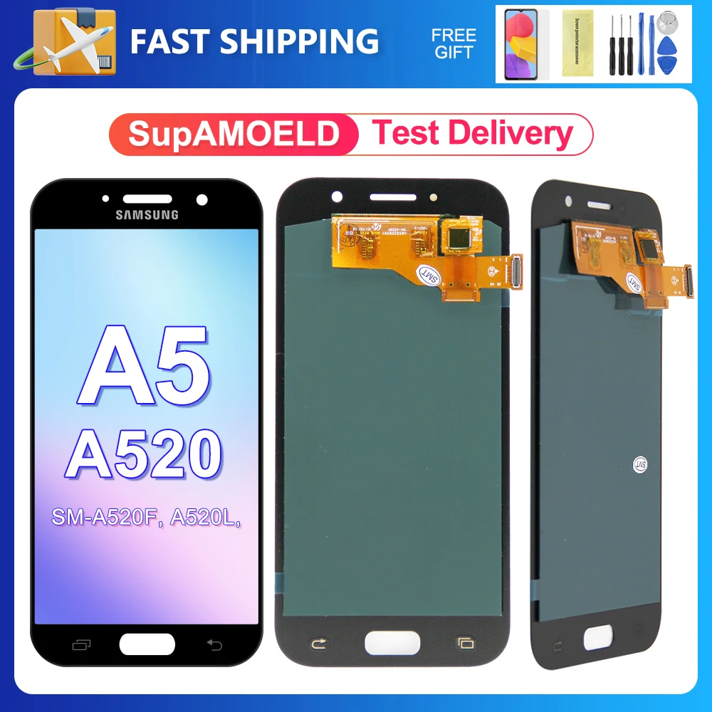 100 Tested Super AMOLED LCD For SAMSUNG Galaxy A5 2017 A520 A520F SM
