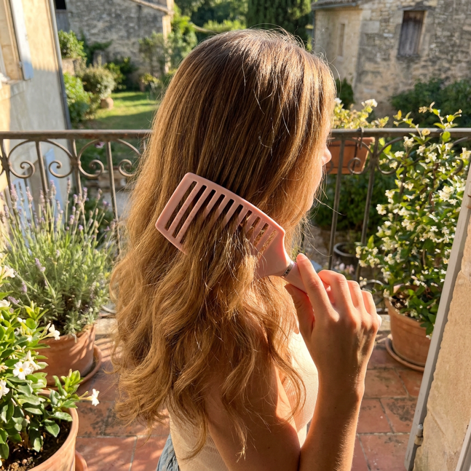 Professional Styling Comb–Crescent Arc Fits Head,Rounded Teeth Non-Irritating, Smooth Through Hair,Adds Instant Fluffy Volume