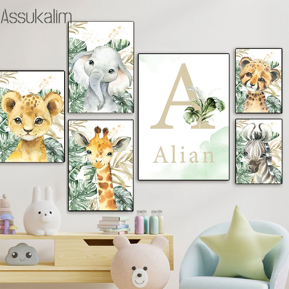 Boys Nursery Giraffe Animal Prints | Boy Nursery Animals Pictures - Custom  Wall - Aliexpress