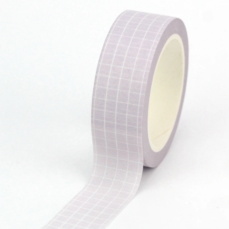

1PC 10M Decor Cute Light Purple Grid Washi Tape for Planner Scrapbooking Adhesive Stickers Masking Tape Kawaii Papeleria