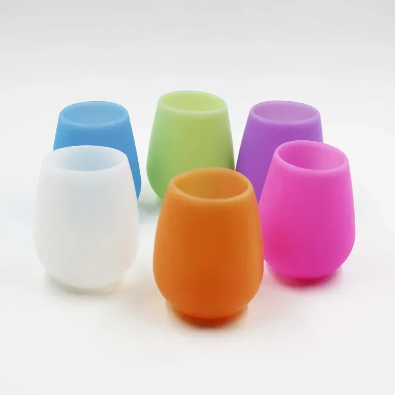 Food Grade Silicone Wine Cup Foldable Shatterproof Cup Party Camping Picnic Candy Color Soft Water Cups