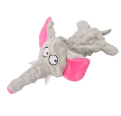 Durable Elephant Plush Squeaky Dog Toy - Chew-Resistant Interactive Play (GRAY)