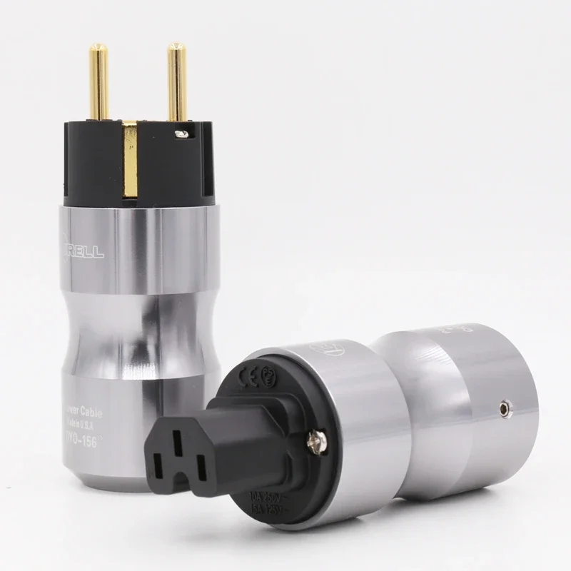 

Krella 24k позолоченный schuko разъем питания Европейская вилка европейского стандарта, прозрачный/черный аудиоразъем IEC