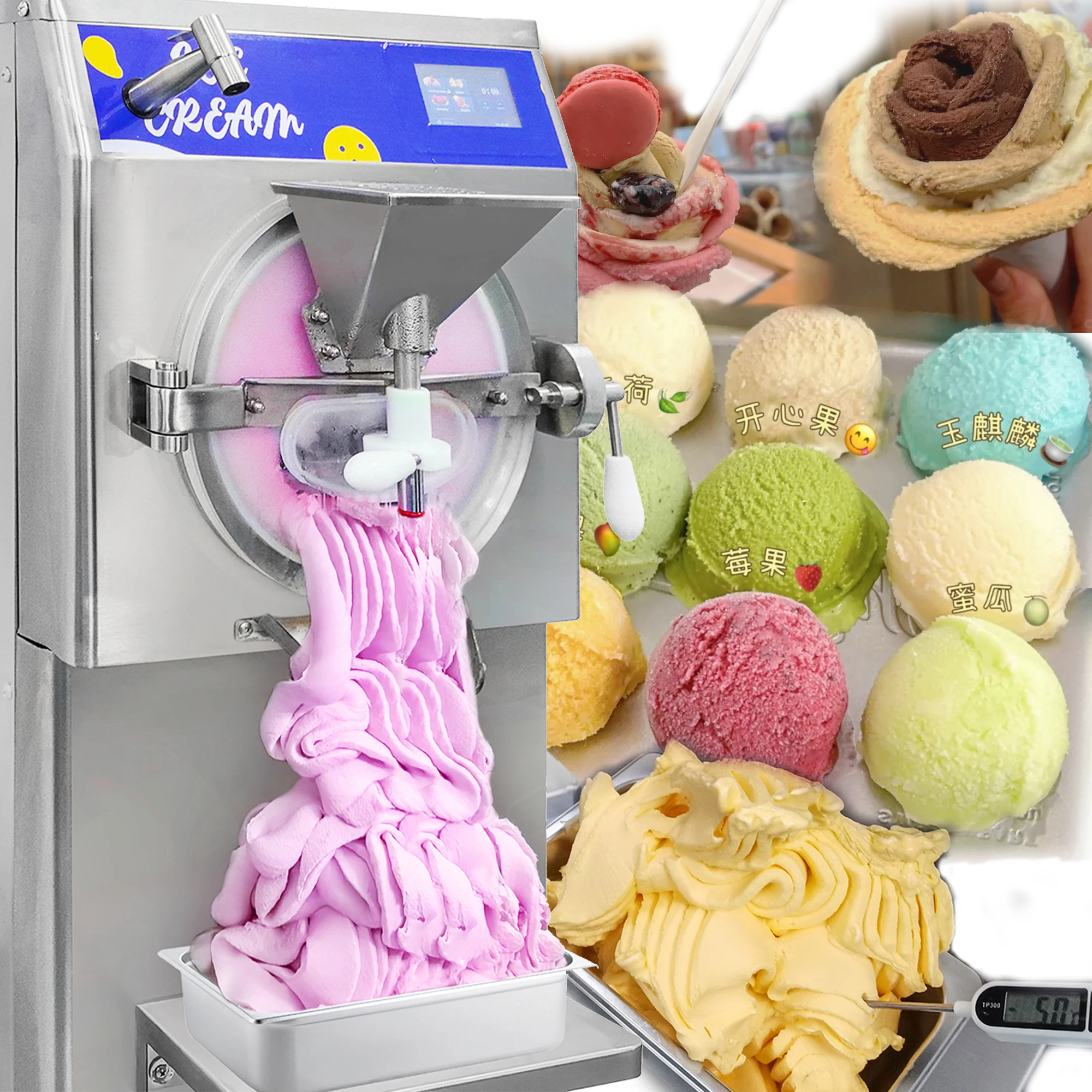 

Mvckyi 48L/H Italian Hard Ice Cream Machine Batch Freezer Gelato Ice Cream Machine For Sale