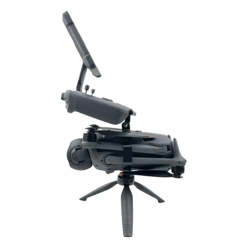 Vue détaillée du kit stabilisateur portable pour DJI 4 Pro, avec le drone déployé et le support ajustable
