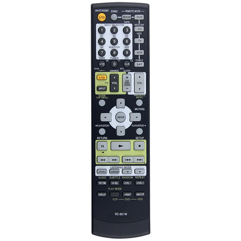 온쿄 AV 리시버 TX-SR604 TX-SR674 TX-SR8460 TX-SR8467 TX-SR604E TX-SR674E TX-SR604S Sp와 호환되는 RC-651M 리모컨