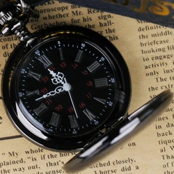 All Hunter Fashion Smooth Quartz Pocket Watch Vintage Roma Amber Display Pocket Watch with Denim Chain Gift for Men and Women