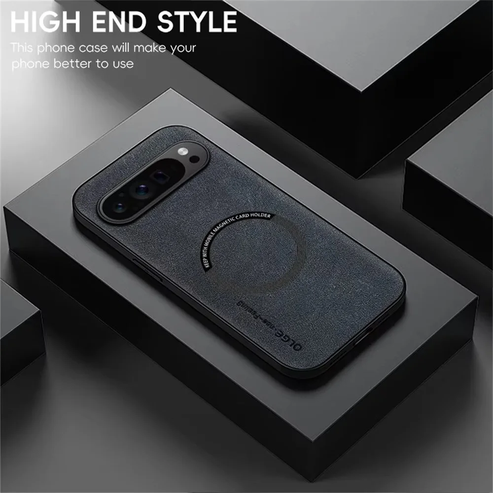 Magnetic Leather Shockproof Phone Case with MagSafe Functionality