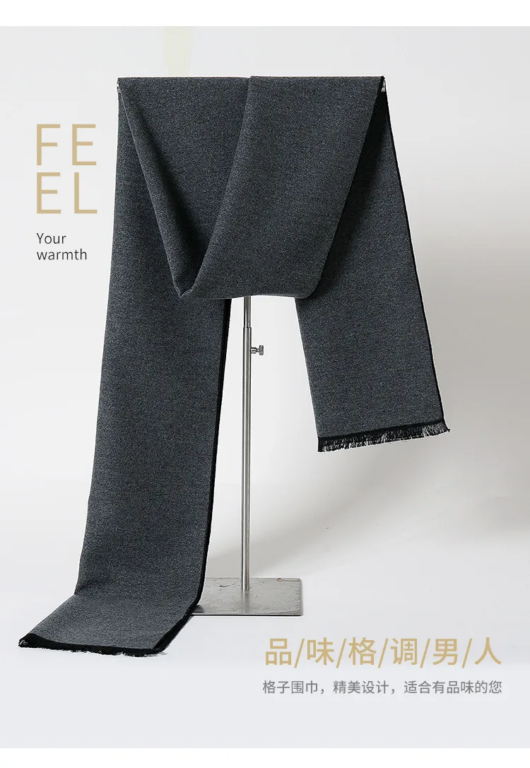 Luxury Cashmere Scarf for Men Soft Warm Winter Pashmina Gentleman's Scarves  Male Bufandas Hombre Business Long Wraps