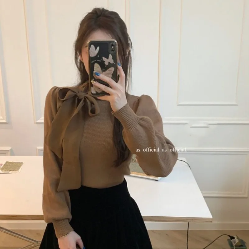 

Women's Autumn Winter New Fashion Elegant Half High Neck Pullover Long Sleeve Solid Color Casual Versatile Western Commuter Tops