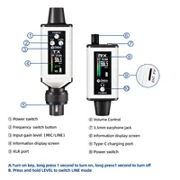 Debra Audio UHF IEM EMX-1 Wireless Monitoring System Portable Rechargeable with 16 Adjustable Frequency On The Screen 6