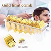 8Pcs/Set Limit Comb For Wahl Hair Clipper Guards Barber Shop Cutting Guide Combs Electroplated Gold Positioning Caliper Y0423 1