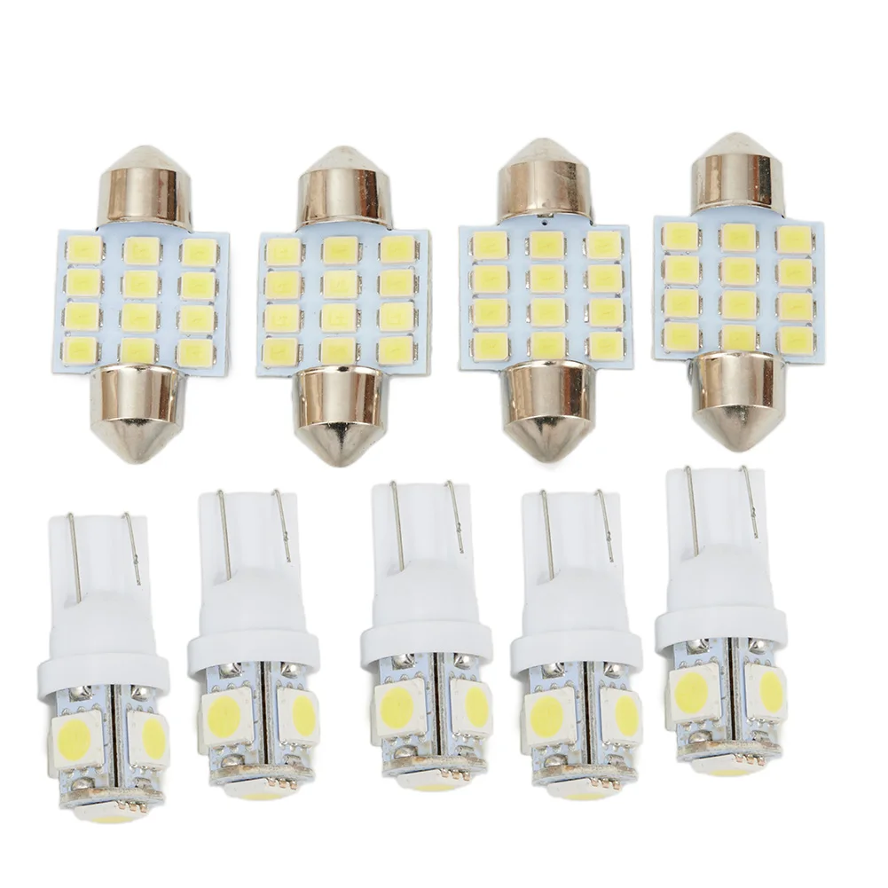 

13pcs Car White LED Interior Ceiling Domes License Plate Light Bulb 12SMD/5-T10 5SMD/4-T10 8SMD Flat Panel LED Lights