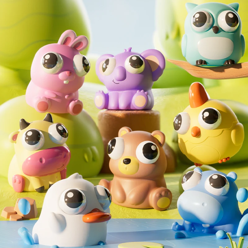4PCS Funny Anti-Stress Pop Out Eyes Fidget Toy Squishy Kawaii Animal Squeeze Stress Relief Sensory Toy For ADHD Kids Adults 2