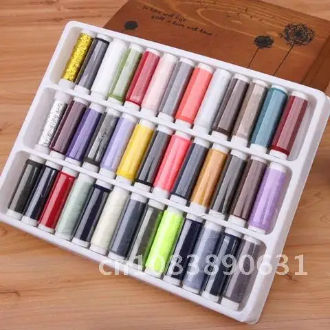 

Polyester Yarn Sewing Thread Roll Machine Hand Embroidery 39 Colors 100% 200 Yard Each Spool For Home Sewing Kit